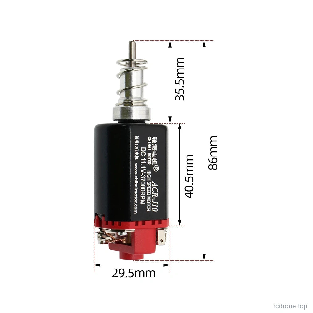 18 Black / Wet-Pressed Ferrite / Gen 10 motor and shaft dimensions