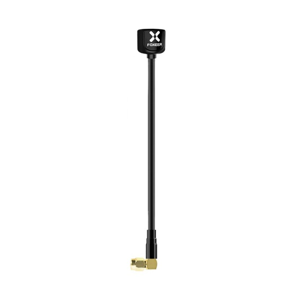 Lollipop V4 RHCP 5.8GHz FPV omni antenna with long black stalk and 90-degree SMA connector