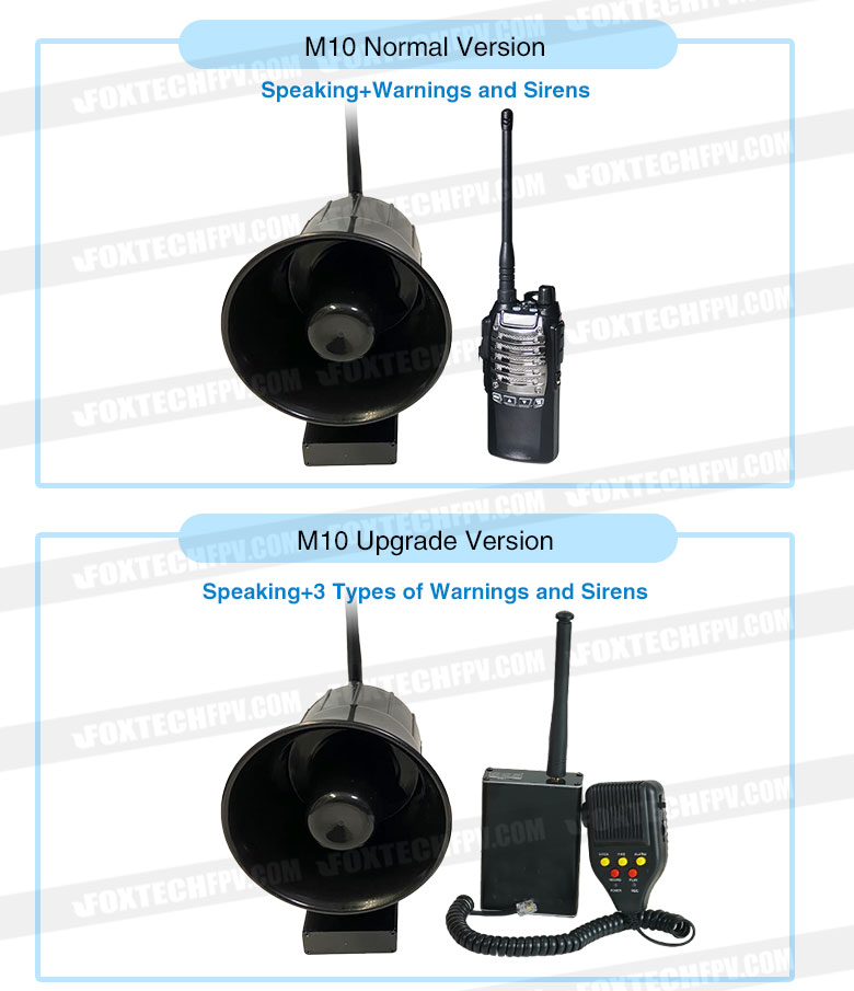 RCDrone M10 Drone Speaker, Wireless megaphone system amplifying sound up to 115dB with powerful speaker and 5km range.