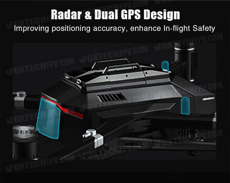 THEA 200MP Octocopter, The Octocopter radar and dual GPS design enhance in-flight safety by improving positioning accuracy.