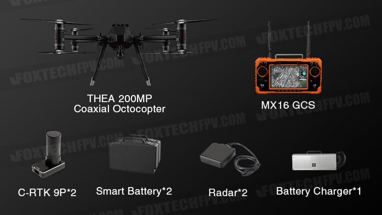 The THEA 200MP Octocopter is a powerful flying camera system for creators and photographers, featuring advanced technologies for precision navigation.