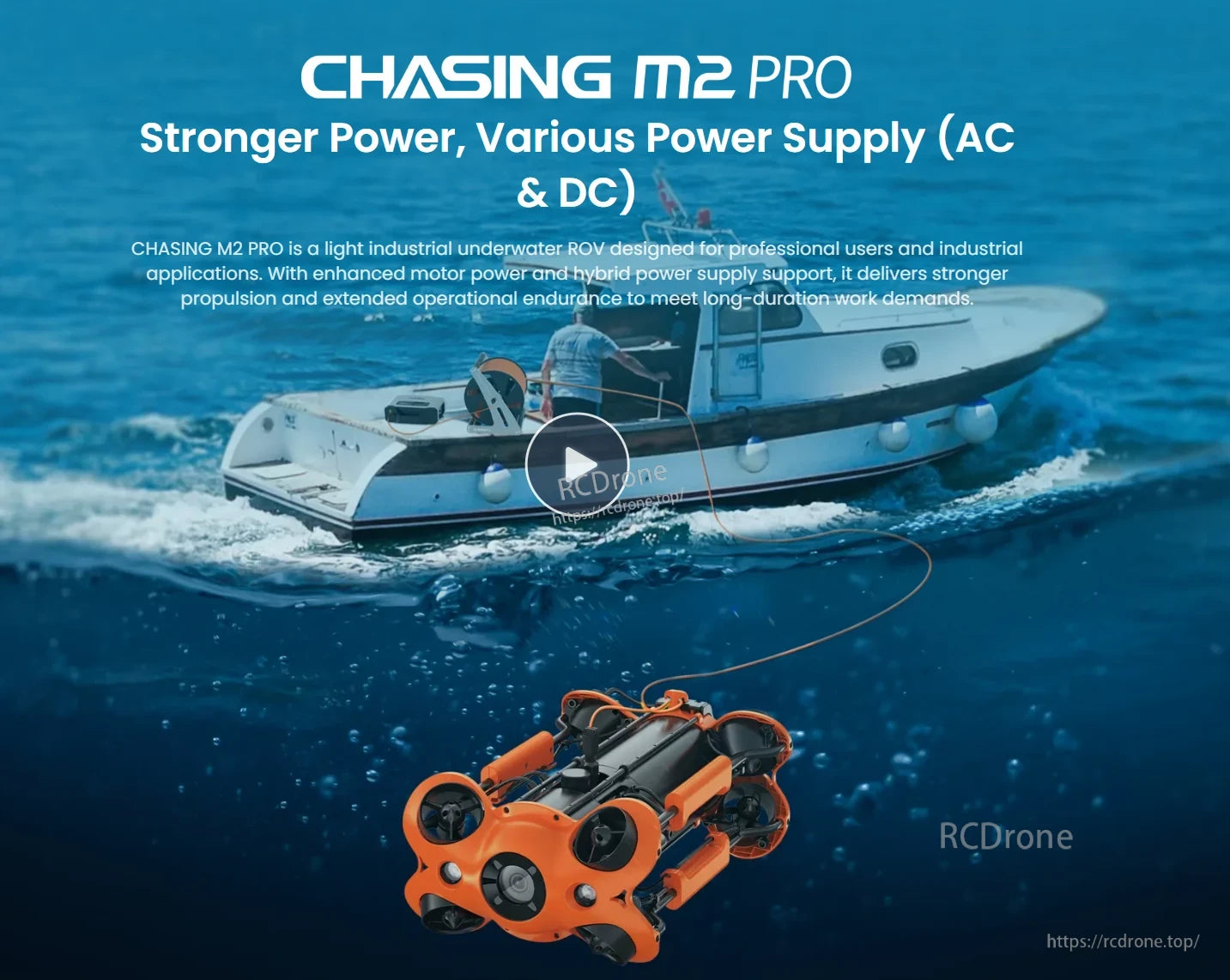 M2 Pro Underwater ROV, The CHASING M2 Pro is a professional-grade underwater ROV with strong propulsion and long endurance.