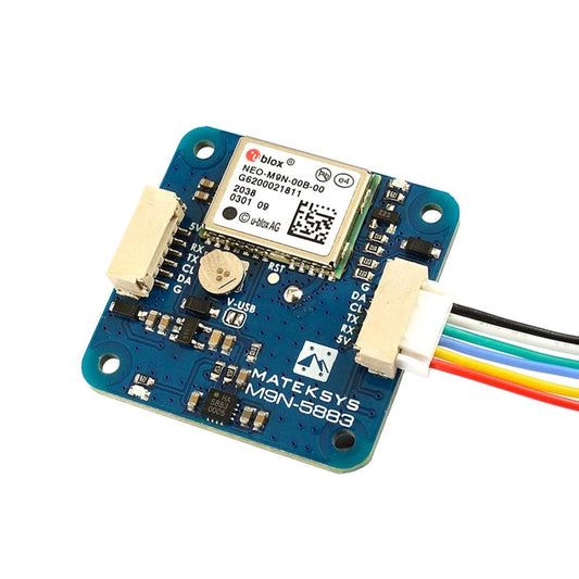 MATEKSYS M9N-5883 GNSS & compass GPS board with u-blox NEO-M9N module and JST cable connector