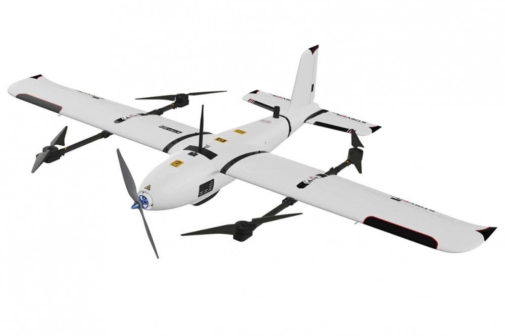 Makeflyeasy Striver (version VTOL) - Portée de 127 km 112 minutes Charge utile de 1 kg Envergure de 2100 mm Transporteur d'enquête aérienne UAV à voilure fixe Cartographie de drone VTOL