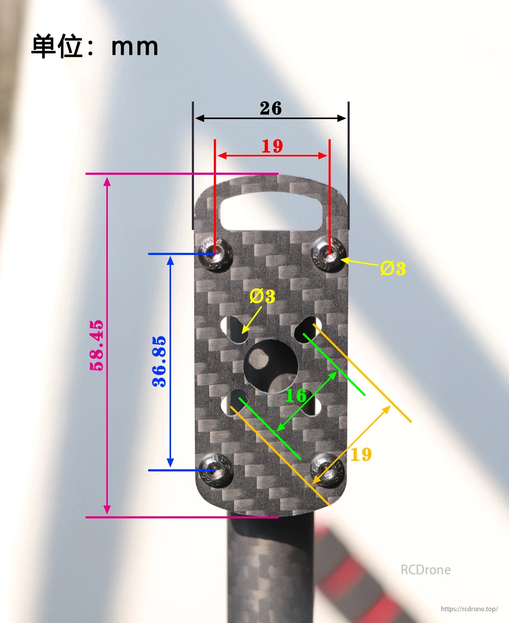 MARK4 3K FPV Frame, Specifications for a 15-inch vehicle with composite material, mainland China origin, and recommended age of 14+ years.