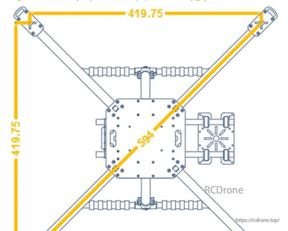 Mark4 V4 3K Włókno 15 -calowy 594 mm rozstawu osi Zestaw ramy FPV W Włókno z włókna węglowego poślizg
