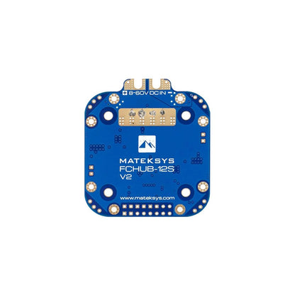 MATEKSYS FCHUB-12S V2 PDB, MATEKSYS FCHUB-12S V2 is a 8-60V DC PDB with dual BECs, current sensor, and power distribution for drones, offering reliable, efficient power management in a compact design.