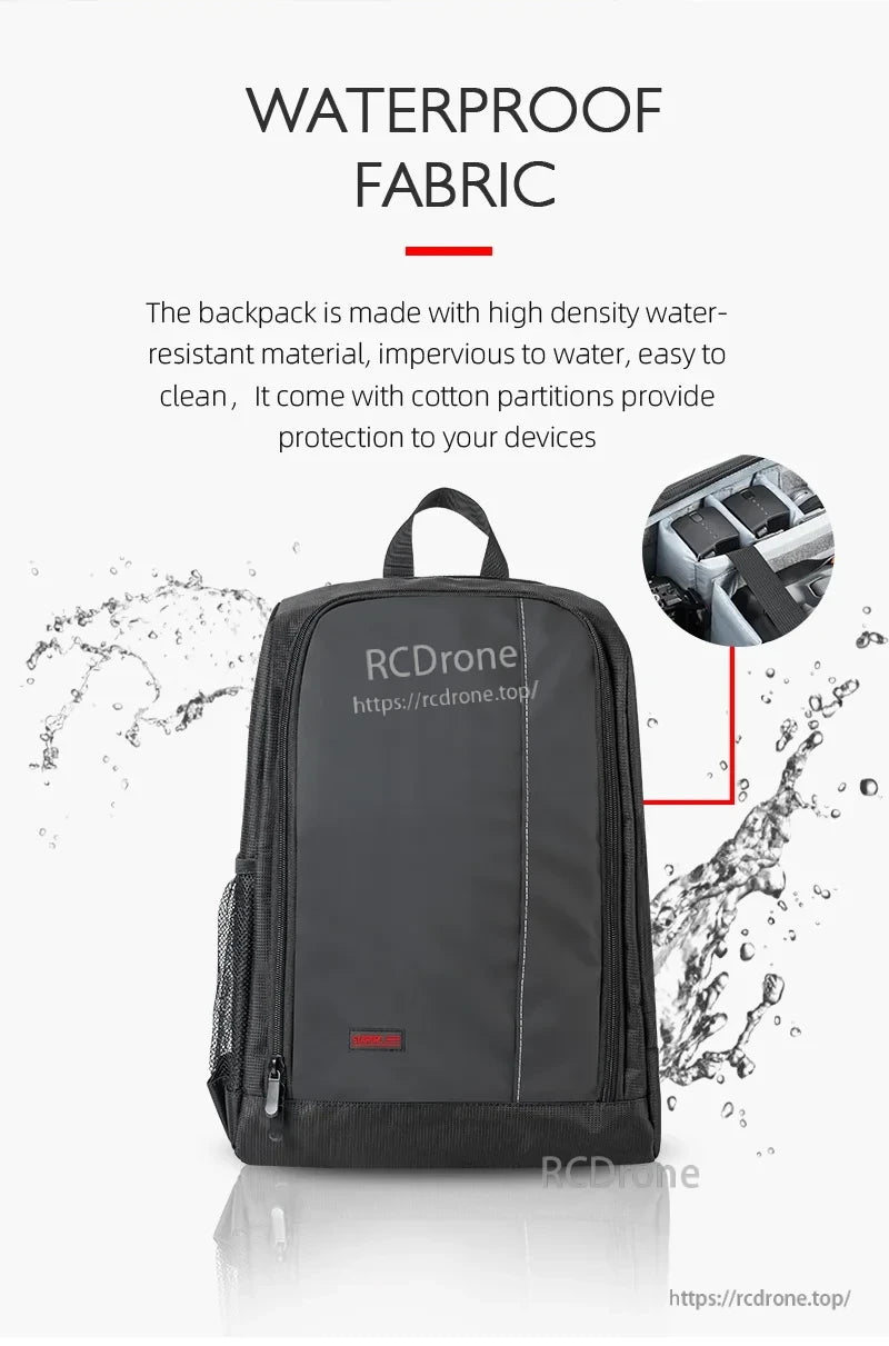 Mavic 3 Pro Backpack, Waterproof backpack with high-density fabric, cotton partitions protect devices.