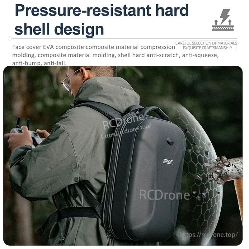 Mavic 3 Pro Storage Bag, Durable, pressure-resistant hard shell made of EVA composite material; scratch, squeeze, bump, and drop resistant with fine craftsmanship.