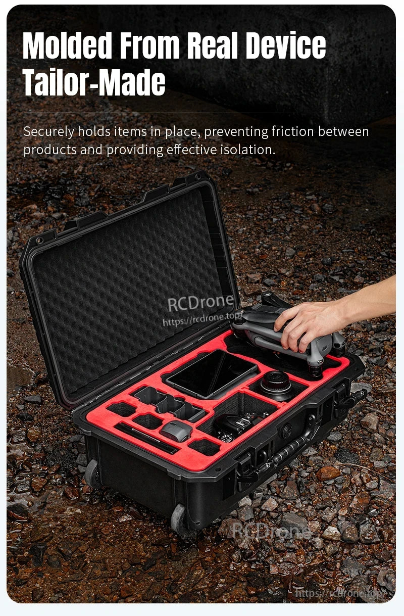 Mavic 4 Drone Case, Custom-fit molded case securely holds drone and accessories, prevents friction, and offers effective protection through precise isolation.