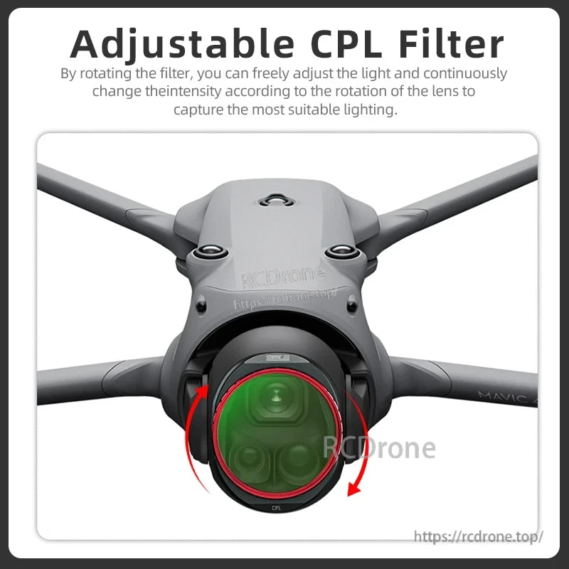 Mavic 4 Pro Filters, Adjustable CPL filter for Mavic 4 Pro; rotate to control light and enhance lighting.