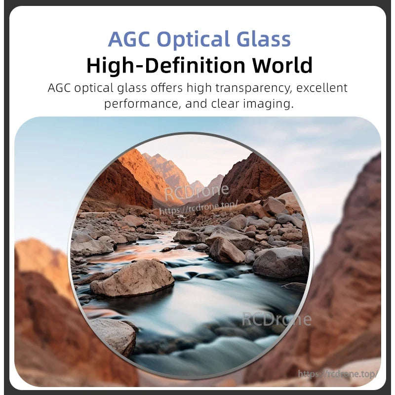 Mavic 4 Pro Filters, AGC Optical Glass provides high transparency, superior performance, and sharp imaging for improved visual clarity.
