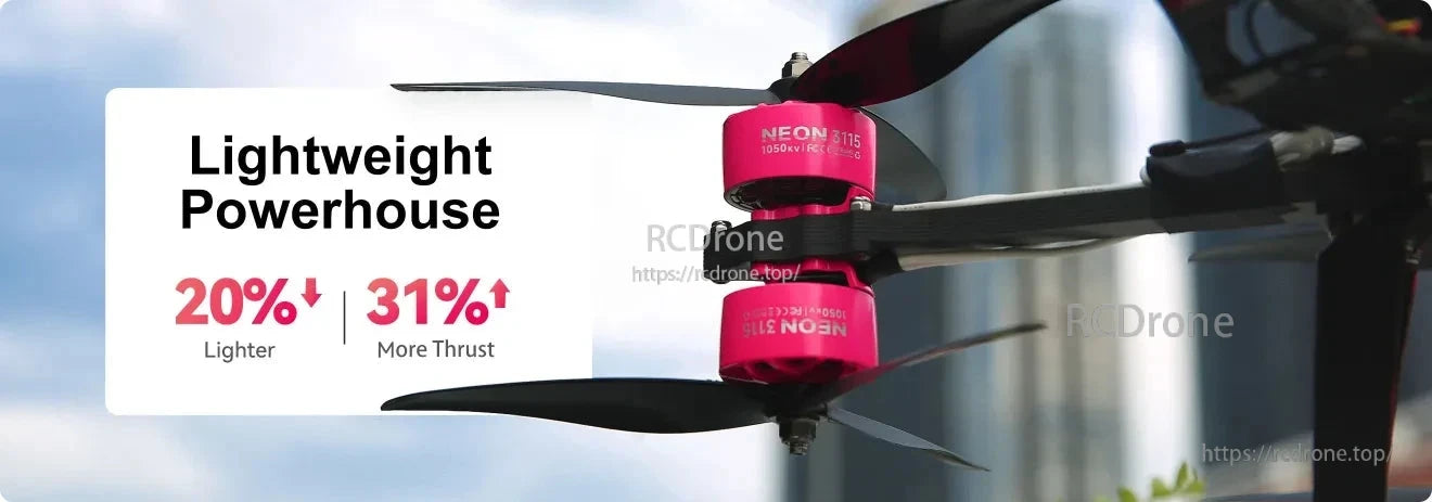 MEPS NEON 3115 1050KV Brushless Motor, Lightweight motor with 20% lighter and 31% more thrust
