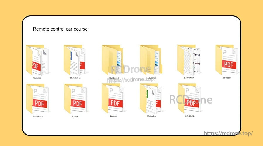Remote control car course folders and PDFs for micro:bit projects