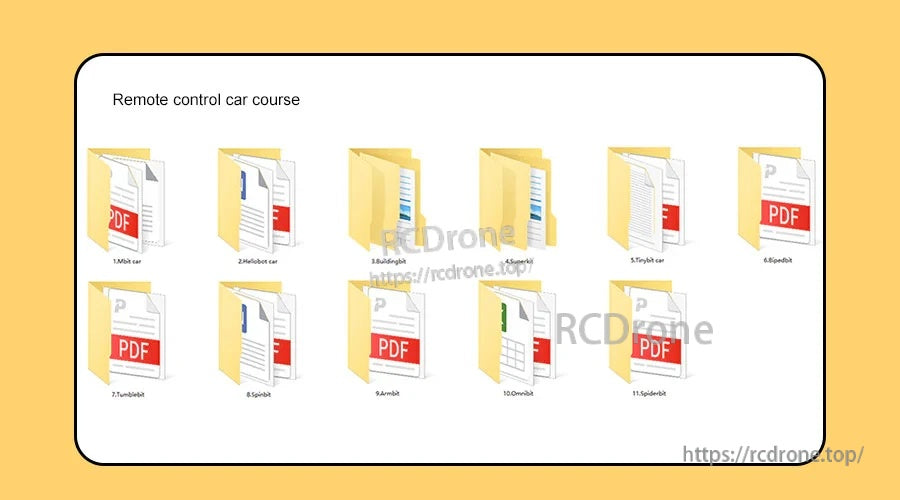Remote control car Python course file set with PDF lessons and resources