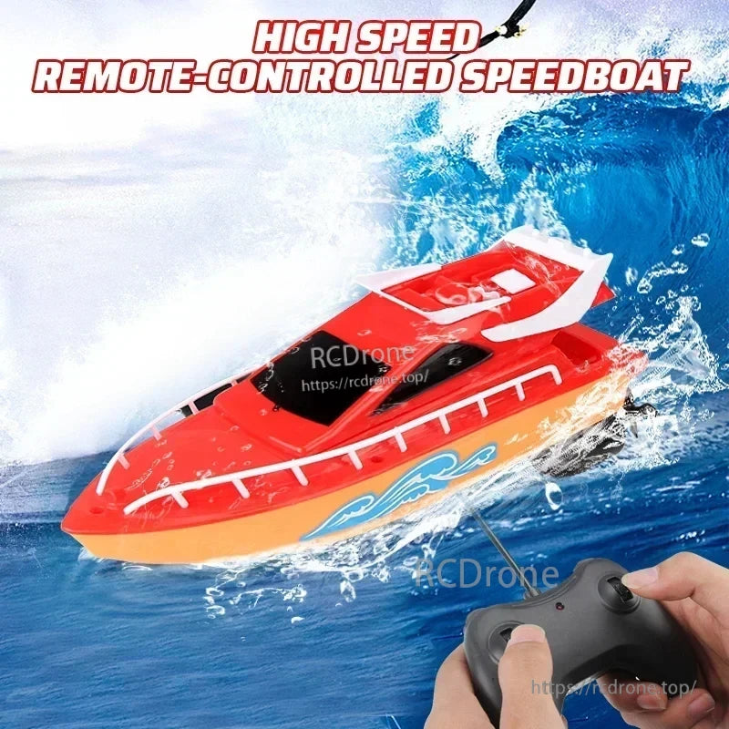 Mini RC Boat, Turn left by pushing up on left lever and left on right lever.
