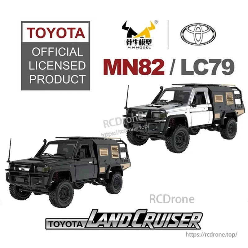 Toyota-licensed 1/12 scale LC79 Land Cruiser RC model with 4WD, 2.4GHz, electric, full-scale pickup, short card climbing, remote control toy.