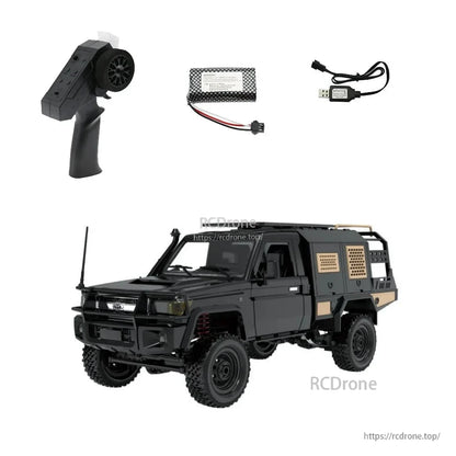 The Mn82s Supertourer is a 1/12 scale 4WD remote-controlled pickup truck, including remote and battery.