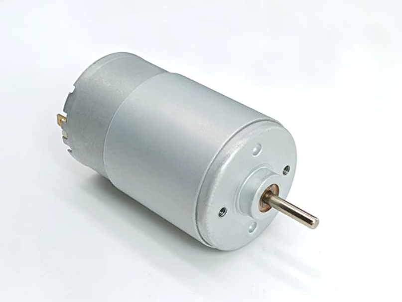 555 brushed DC motor front view with 3.175mm round shaft