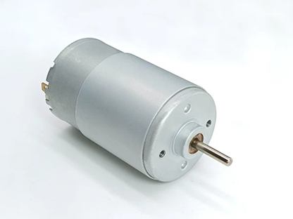 555 brushed DC motor front view with 3.175mm round shaft