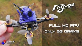 Flywoo Firefly Nano Baby V3 micro FPV quadcopter with HD camera and four propellers, labeled 53 grams
