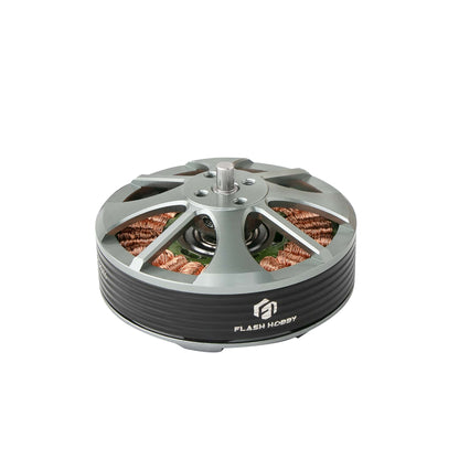 Flashhobby 5208 Brushless DC Motor, Flashhobby 5208 brushless DC outrunner motor with open-frame top, exposed copper windings, and central shaft