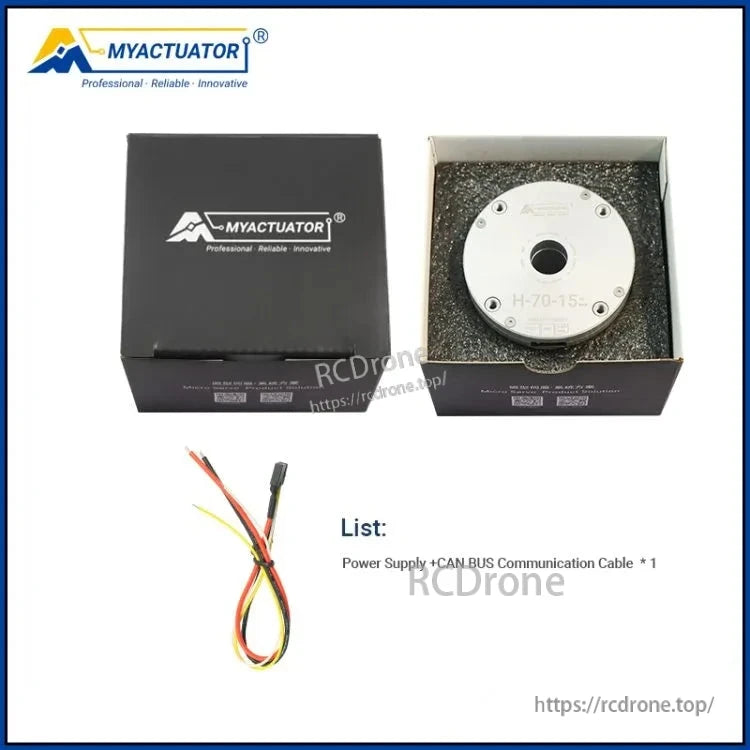 MyActuator H-70-15 DD Actuator includes power and CAN BUS cables.