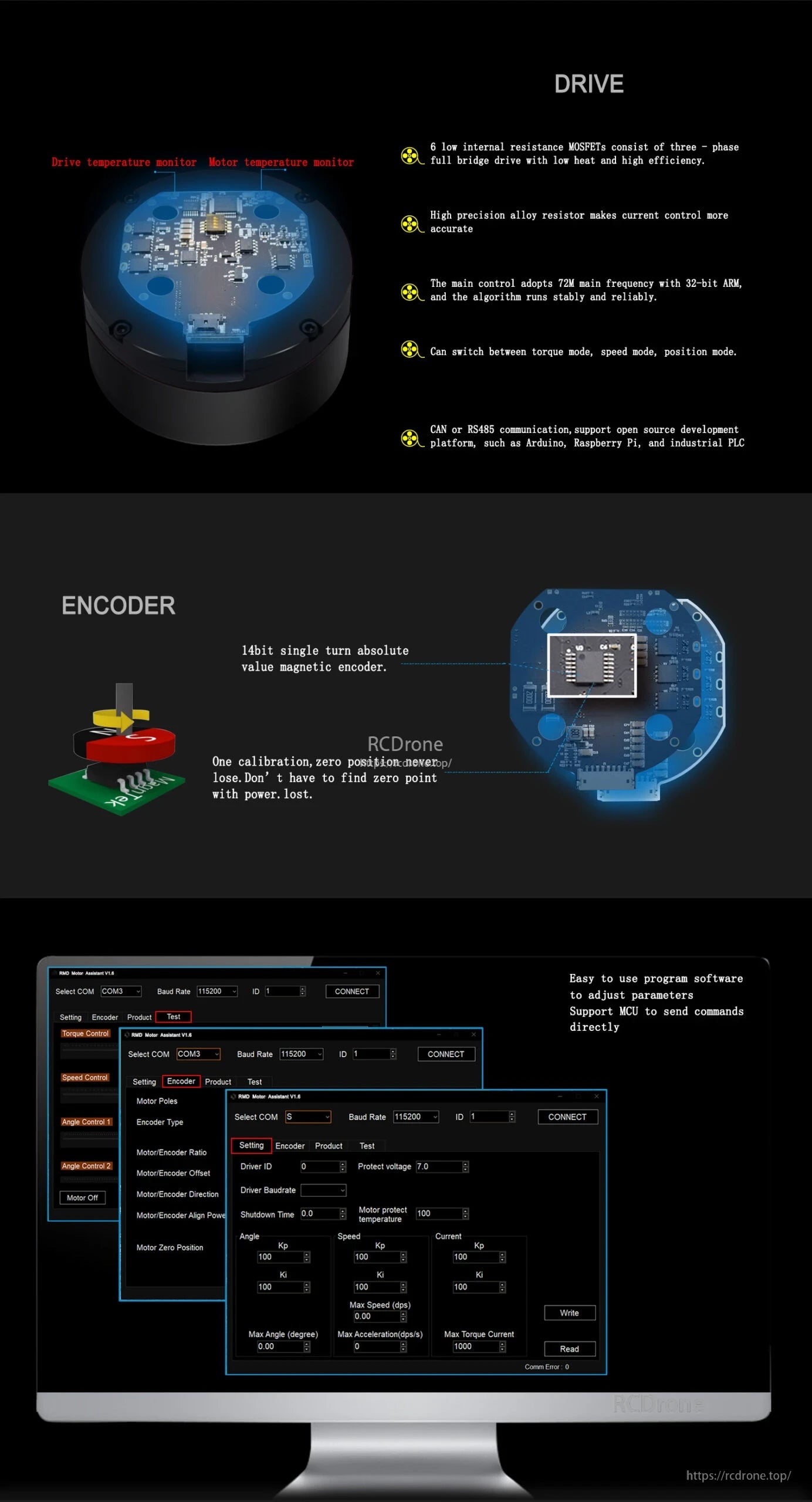 The MyActuator L9025 BLDC Servo has high efficiency and heat dissipation with a full-bridge drive and features stable operation.