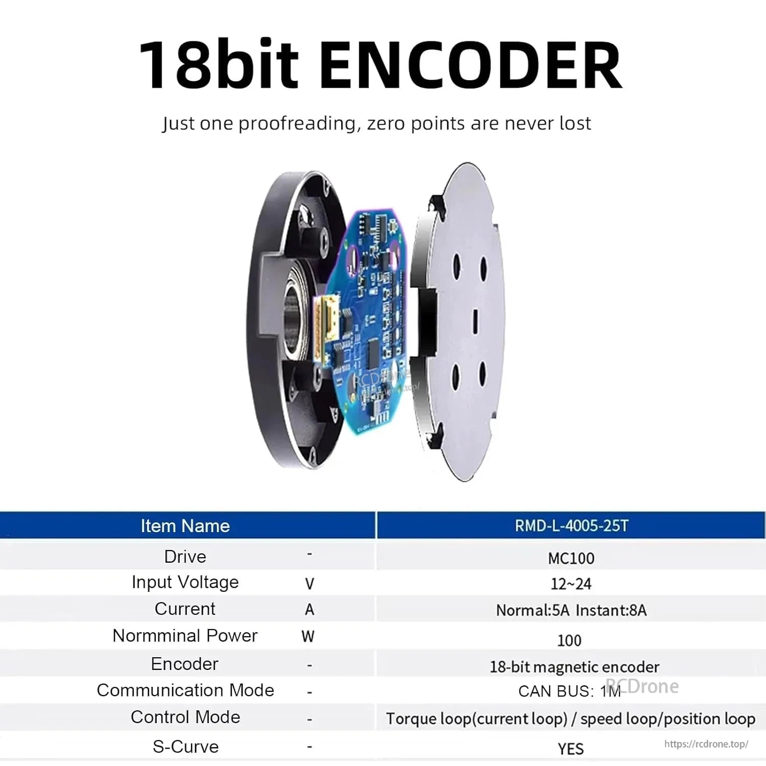 MyActuator RMD-L-4005-25T 12V-24V High-Speed 100W Brushless DC Servo Motor with 18-Bit Encoder for Gimbal, Drone, and Robotics