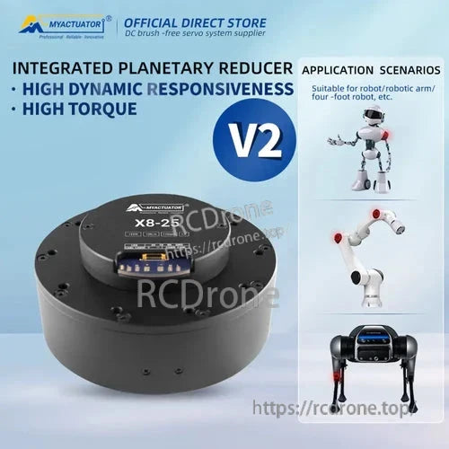 MyActuator X8-25 V2 Planetary Servo, Actuator X8-25 V2 offers high torque, dynamic responsiveness, and an integrated planetary reducer. Ideal for robots and automation, it's a brushless DC servo system built for performance and versatility.
