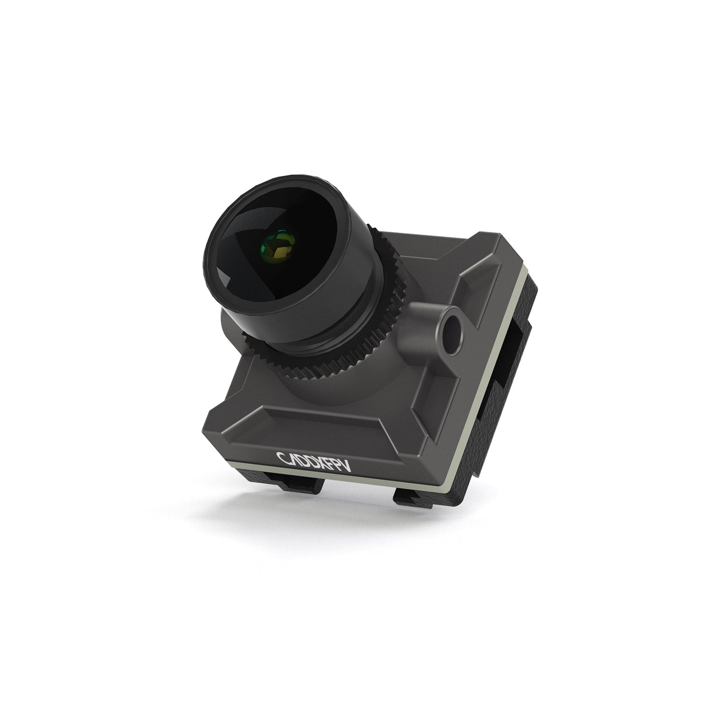 Walksnail Avatar HD Nano FPV Camera front three-quarter view showing lens barrel and mounting bracket