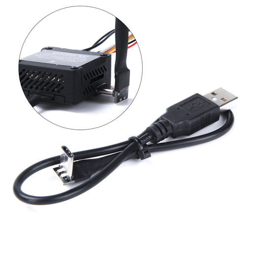 Flywoo USB data cable with USB-A plug and a compact 5-pin connector on a short black lead