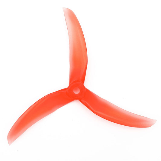 EMAX Avan Scimitar 5028 5x2.8 tri-blade FPV propeller, red polycarbonate, top view