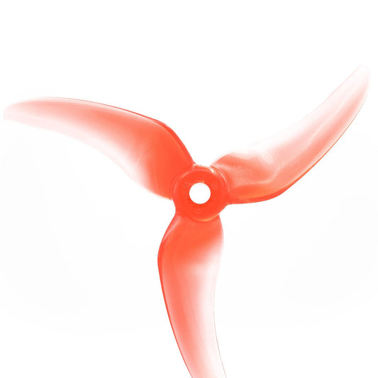 EMAX Avan Scimitar 4028 4-inch 3-blade FPV propeller, translucent red, top view