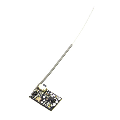 EMAX Tiny D8 Receiver micro RC receiver board with long antenna lead on white background