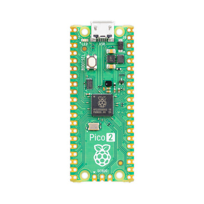 Raspberry Pi Pico 2 Microcontroller Board, RP2350, Dual-Core Arm/RISC‑V, 520KB SRAM, 4MB Flash, 26 GPIO, 1.8–5.5V