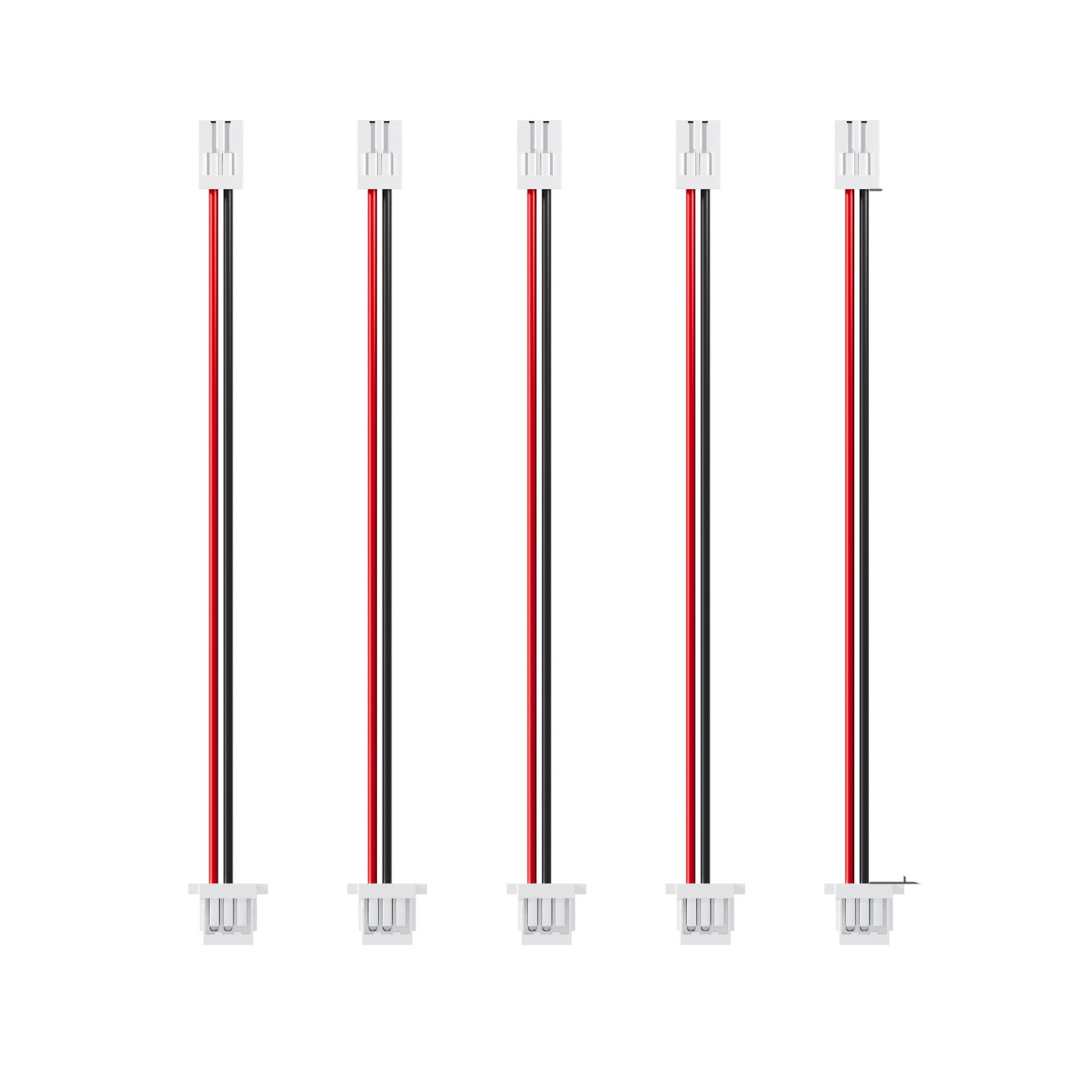 10pcs Flywoo Naked Gopro V2 Power Cable, Flywoo Naked GoPro V2 power cable leads with red/black wires and small white connectors, 10-pack
