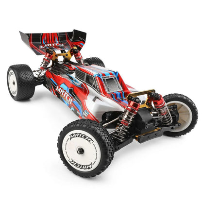 Wltoys 104001 RC Car 1/10 Scale 4WD 45km/h High Speed Off-Road Racing Buggy with Alloy Chassis, 550 Brushed Motor, 7.4V 2200mAh Battery RTR