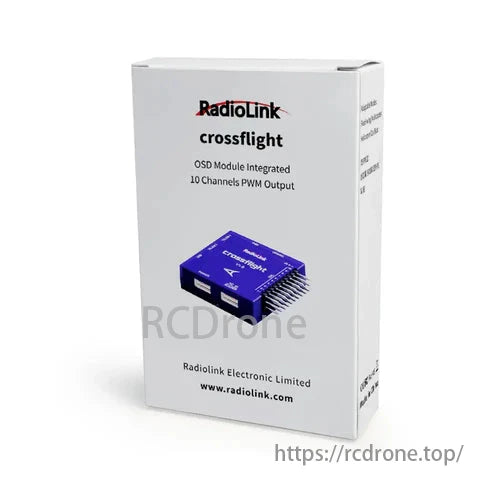 RadioLink CrossFlight Flight Controller, RadioLink CrossFlight flight controller features 10 PWM channels, integrated OSD, and supports multirotors, fixed-wings, cars, and boats.