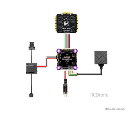RadioLink CrossRace Pro V2.0 Flight Controller, The RadioLink CrossRace Pro V2.0 flight controller features dual BEC, ArduPilot and Betaflight support, 12CH output, and works with 2-6S batteries.