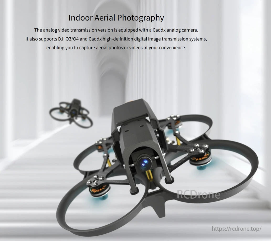 Radiolink F108 165g Optical Flow FPV, Radiolink F108 165g FPV drone with optical flow, Caddx analog camera, DJI O3/O4 support for indoor aerial photography.