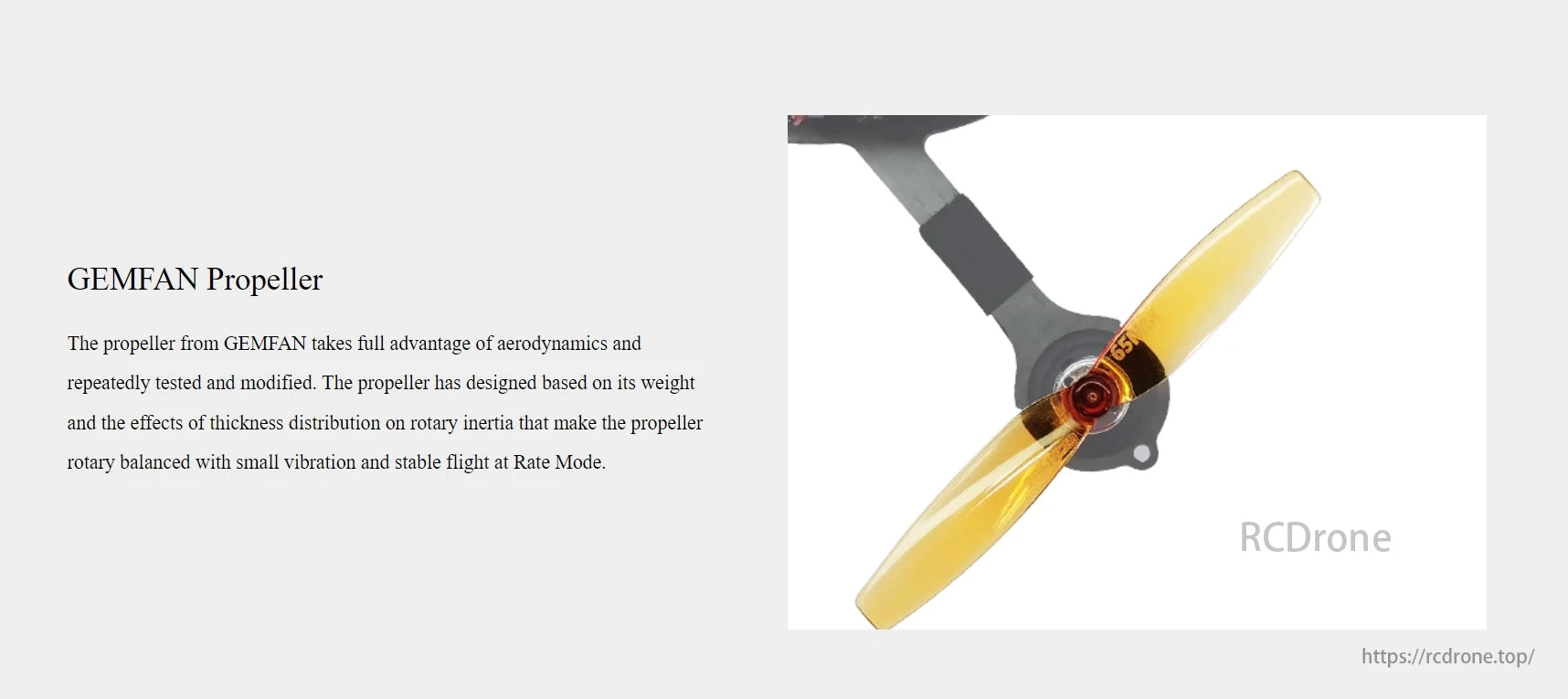 RadioLink F121 Pro 2KM FPV Racing Drone, The Gemfan Propeller optimizes aerodynamics with repeated testing and modification, prioritizing weight balance and stability.