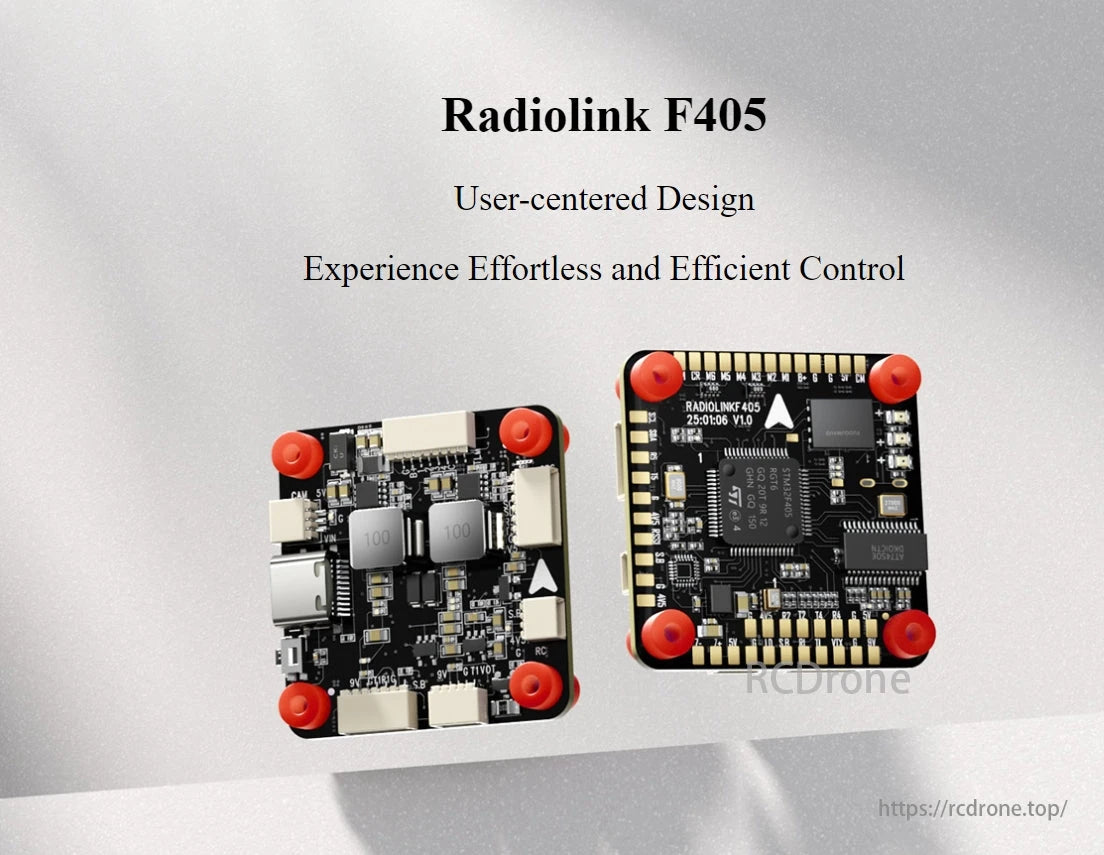 Radiolink F405 flight controller offers user-centered design for effortless and efficient control.