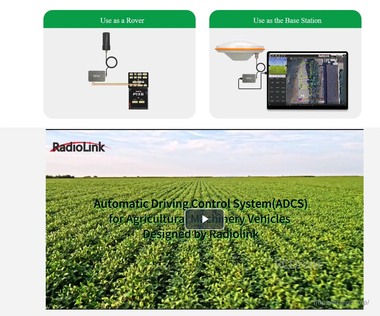 RadioLink PIX6 Open-source Flight Controller, RadioLink PIX6 flight controller for agricultural drones, functions as rover or base station.