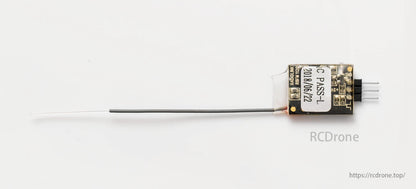 RadioLink R8FM 8 Channels Mini Receiver, The RadioLink R8FM is a compact 8-channel receiver for RC drones, featuring SBUS/PPM and 2.4GHz FHSS technology with an antenna.