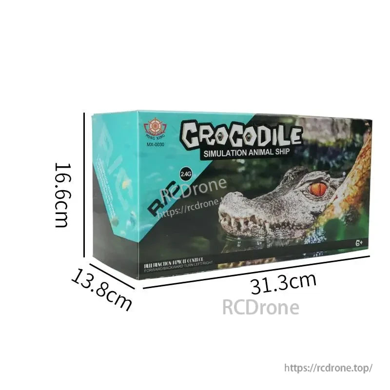 RC Boat, RC Crocodile Simulation Boat, 2.4G remote control, 31.3x16.6x13.8cm, suitable for ages 6+, realistic crocodile design, fun water toy.
