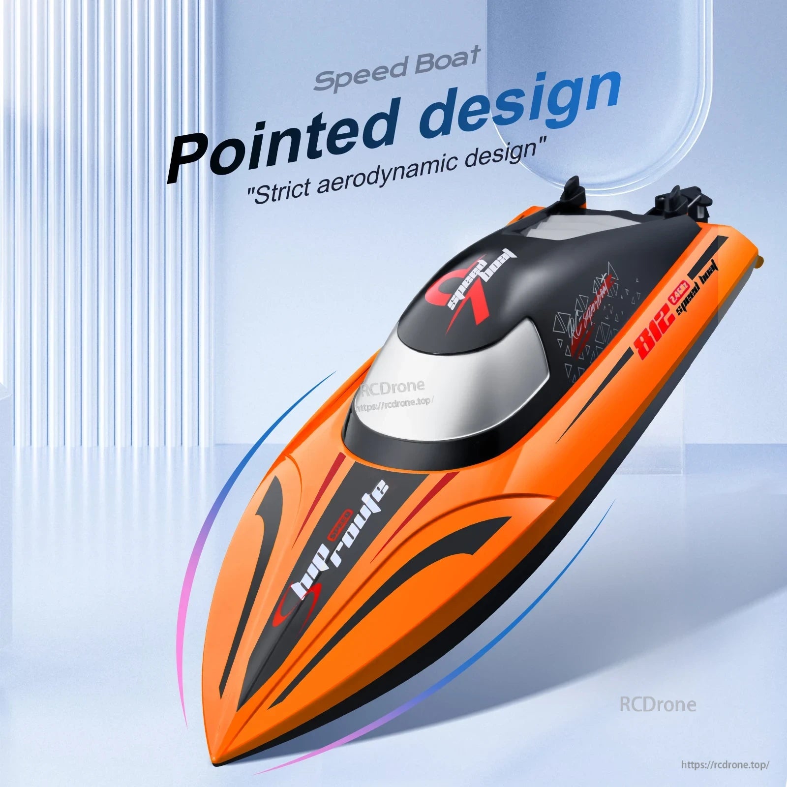 RC Boat, Design boat features speed, pointiness, and aerodynamics for precise control.