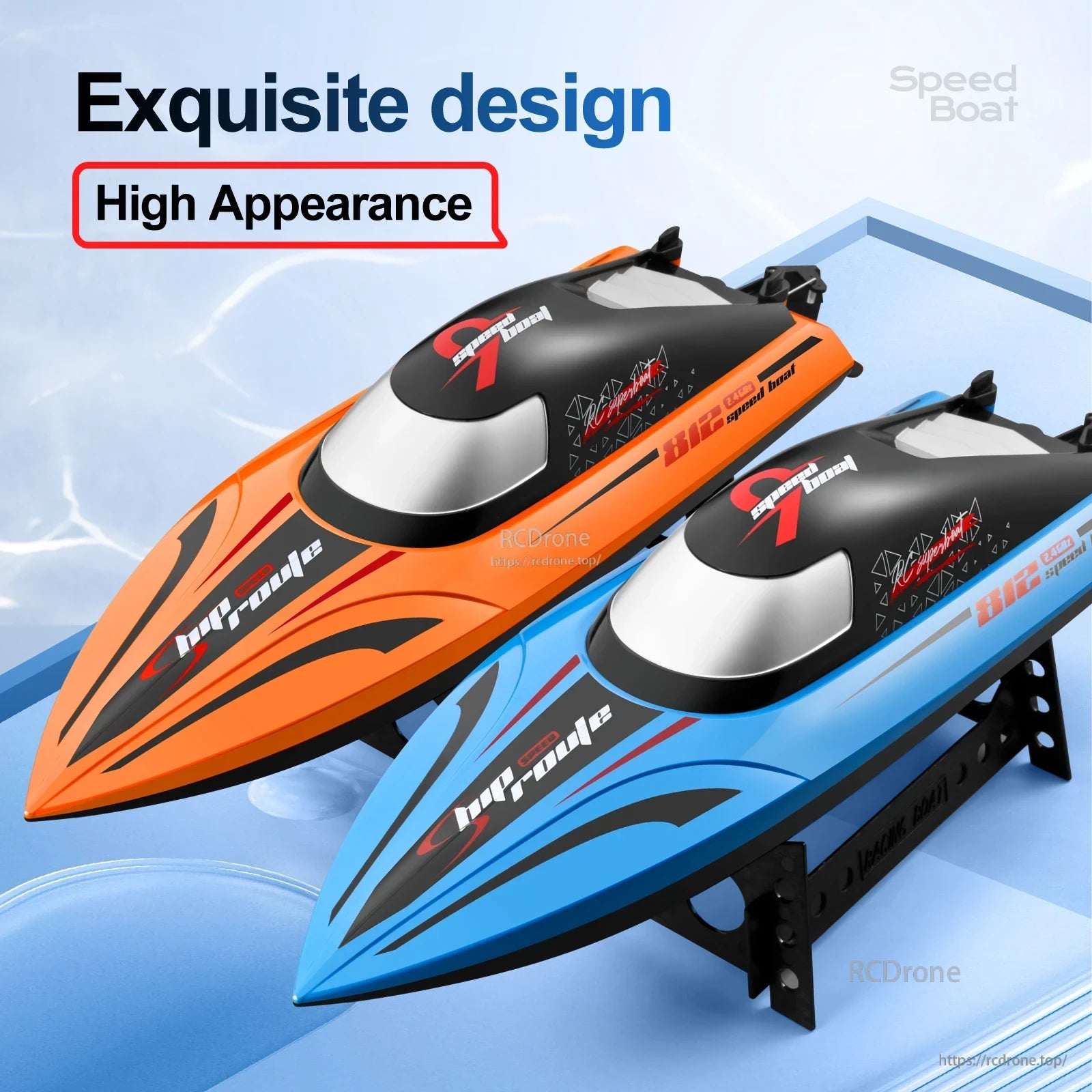 RC Boat, Exquisite speedboat design combines high appearance with powerful engine for fast and smooth sailing experience.