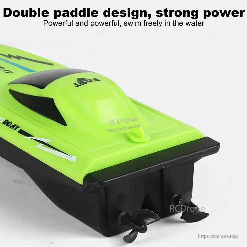 RC Boat, Double paddle design with strong power enables fast, smooth swimming in water. High-performance boat for swift movement.