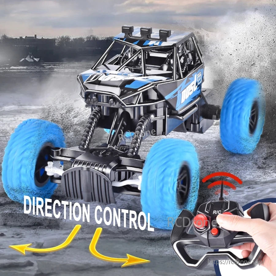 RC Car Off-Road Buggy 6621 with Rubber Tires, LED Light, 4-Channel MODE2 Remote, USB Rechargeable Lithium Battery
